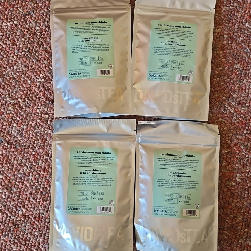 NEW DAVIDsTEA Cardamom Macchiato Tea 50 g Sealed Discontinued Lot of 4 Bags